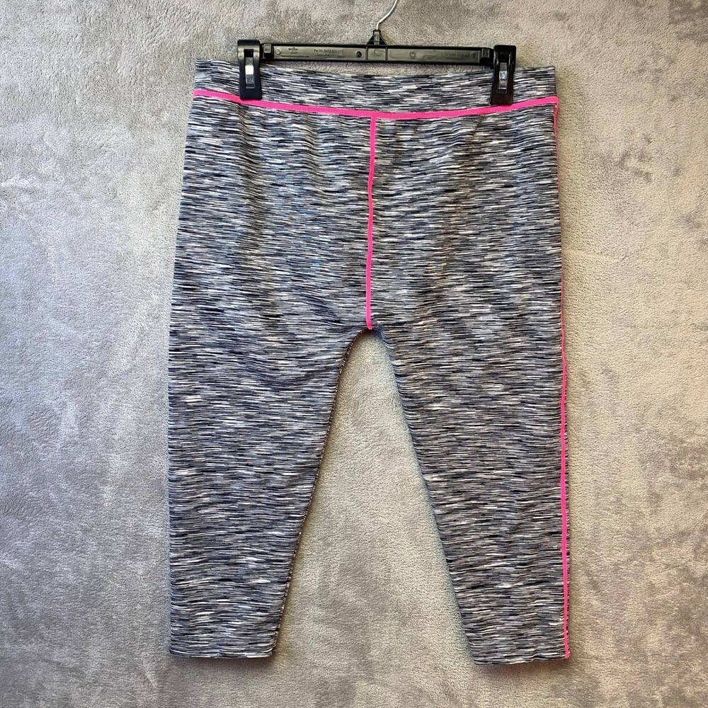Soho Lady Space Dye Capri Leggings Pink Contrast Stitch Plus Size One Size OSFM